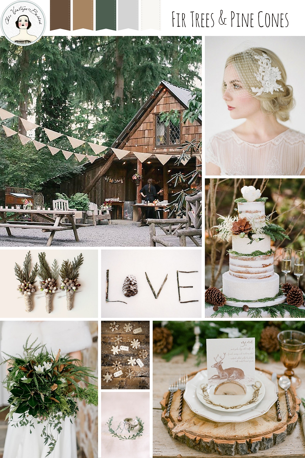 Fir Trees & Pine Cones - A Rustic Winter Woodland Wedding Inspiration Board