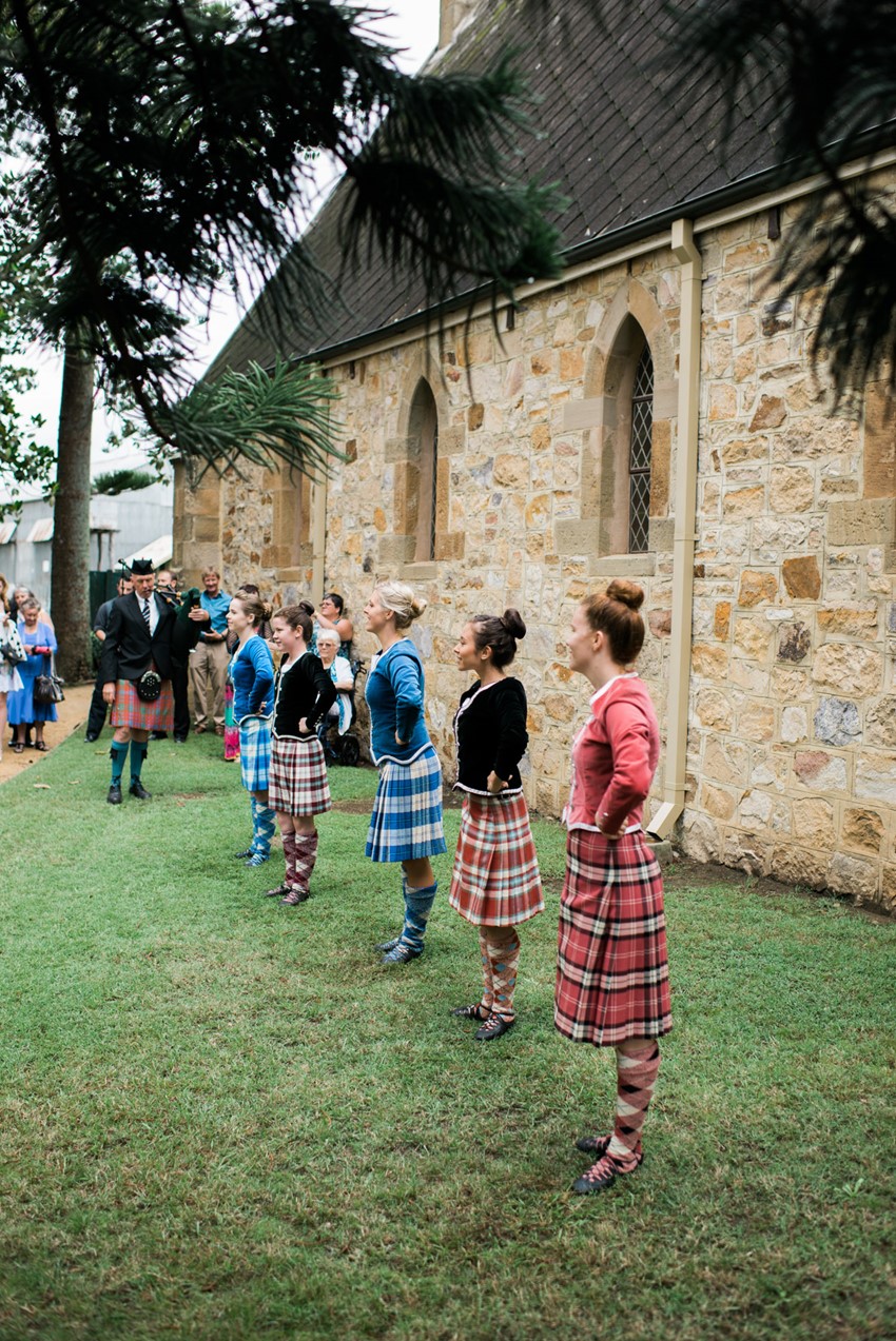 Traditional Scottish Dancers at a Wedding