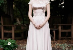 Vintage inspired pink wedding dress