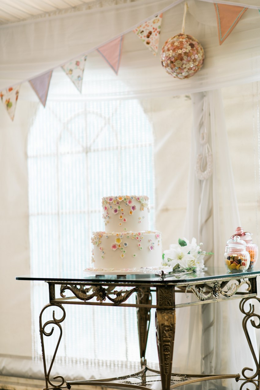 Dainty Floral Wedding Cake