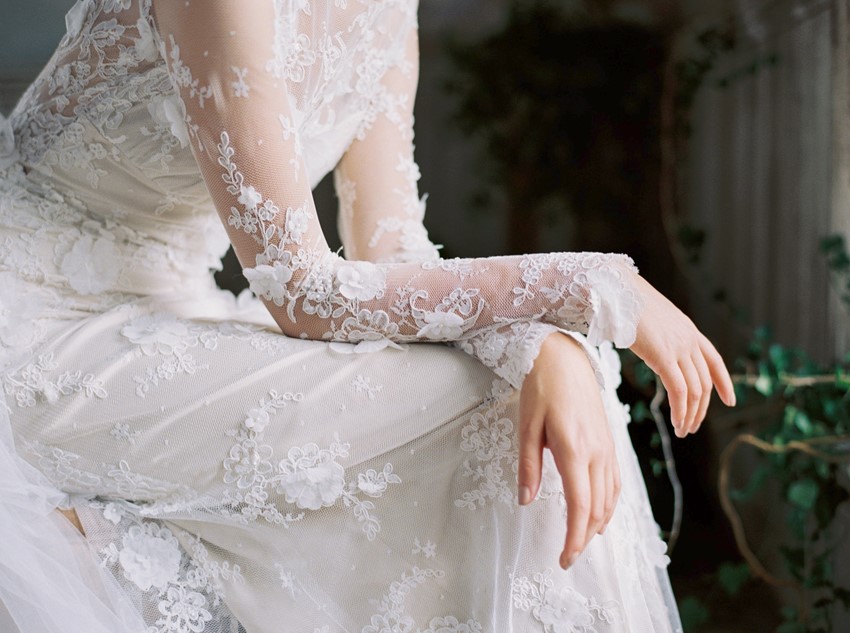 Wedding dress with long sleeves from Claire Pettibone for 2016