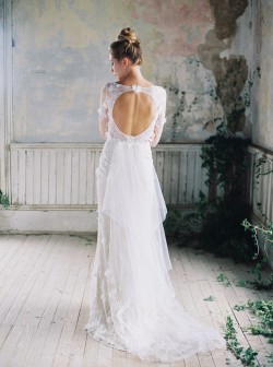 Prairie Rose - Open backed wedding dress from Claire Pettibone
