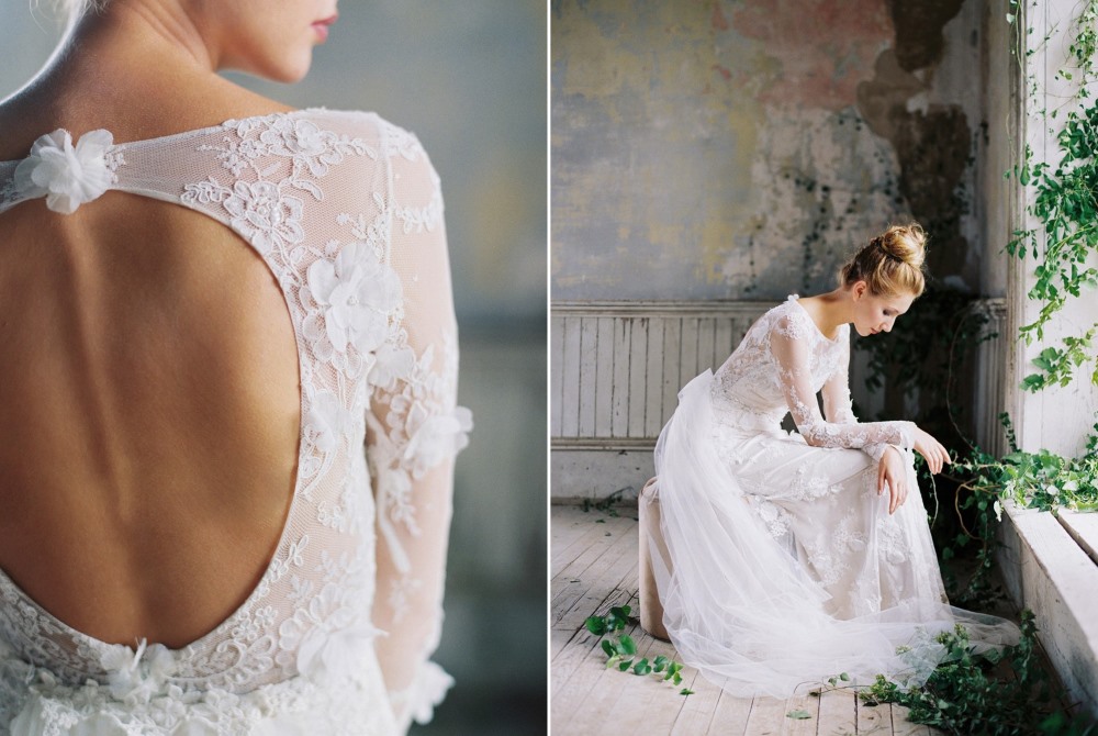 Prairie Rose - Open backed wedding dress from Claire Pettibone