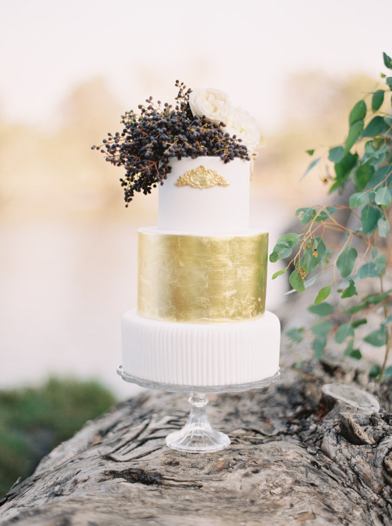 Gold Wedding Cake ~ Katie Grant Photography