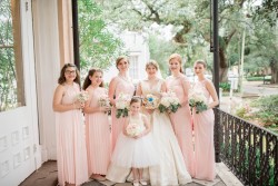 Bridesmaids and Flower Girls in Pink