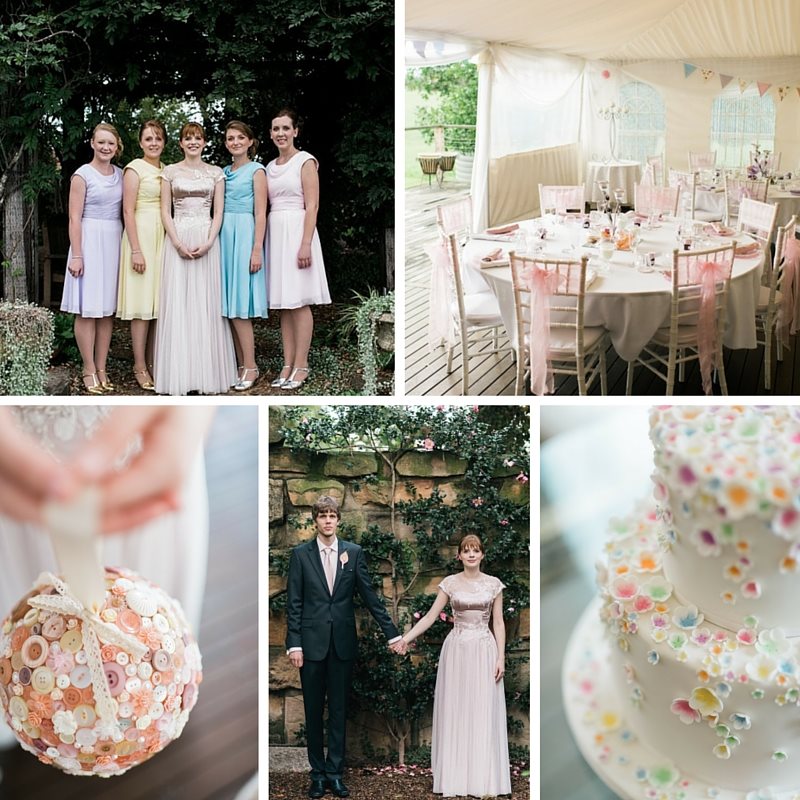 A Vintage 'English Countryside' Inspired Wedding with a High Tea Reception and a Bride in Pink