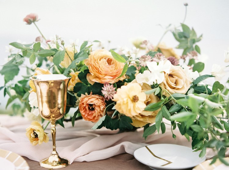 Organic Floral Wedding Centrepiece