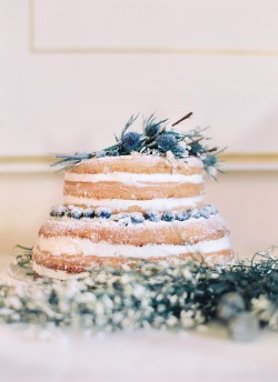 Naked Winter Wedding Cake