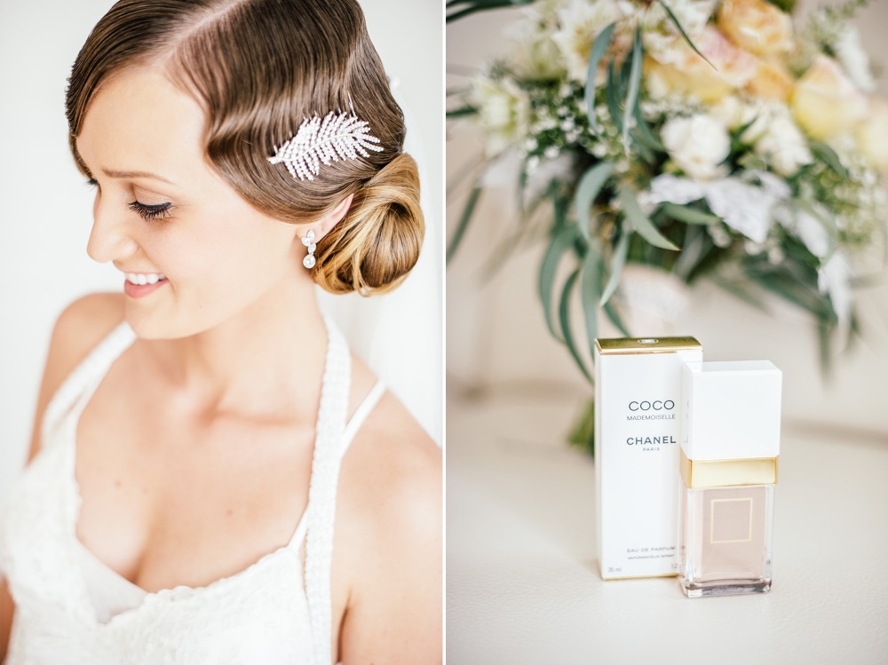 Glamorous Bridal Updo and the perfect perfume