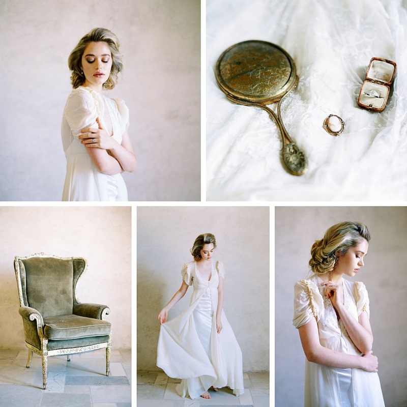 Ethereal Vintage Bridal Shoot in Elegant Neutrals