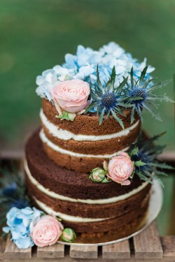 Serenity & Rose Quartz Wedding Cake // Photography ~ Lisa Digliglio