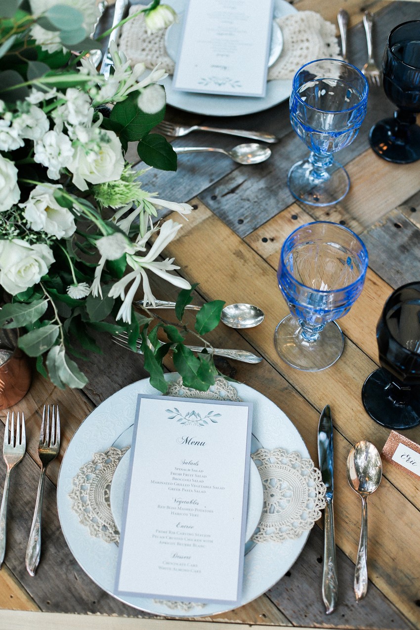 Industrial Vintage Wedding Placesetting Photography by Gaudium Photography