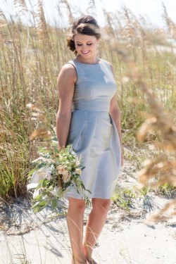 Chic Grey Bridesmaid Dress from Dessy // Photography by Caroline & Evan Photography