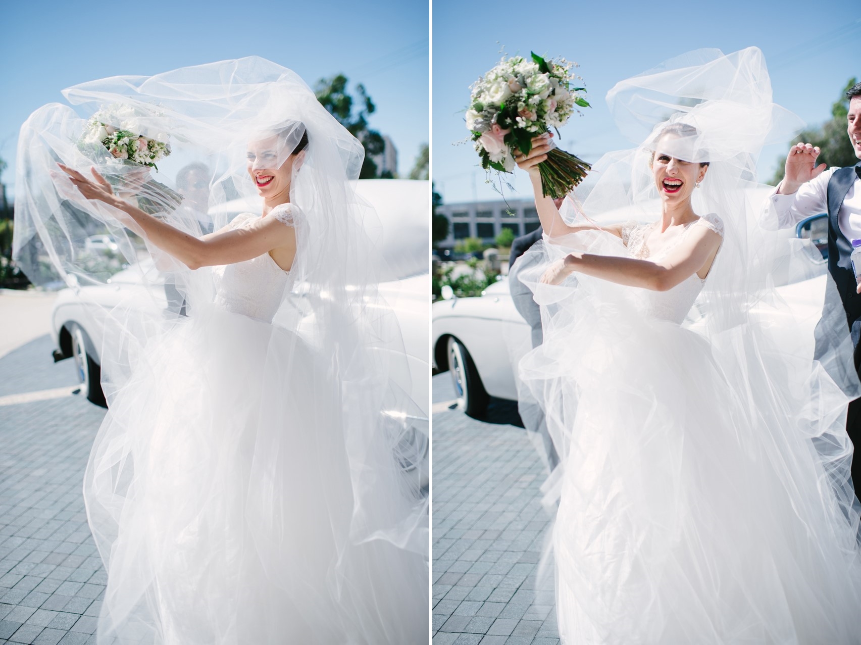 Flyaway Veil Photography by Claire Morgan