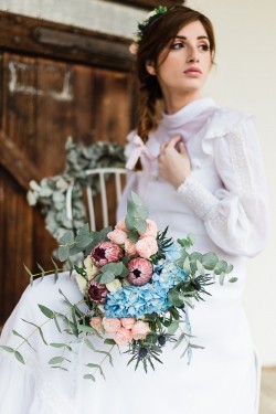 Boho Rose Quartz & Serenity Bridal Bouquet // Photography ~ Lisa Digliglio