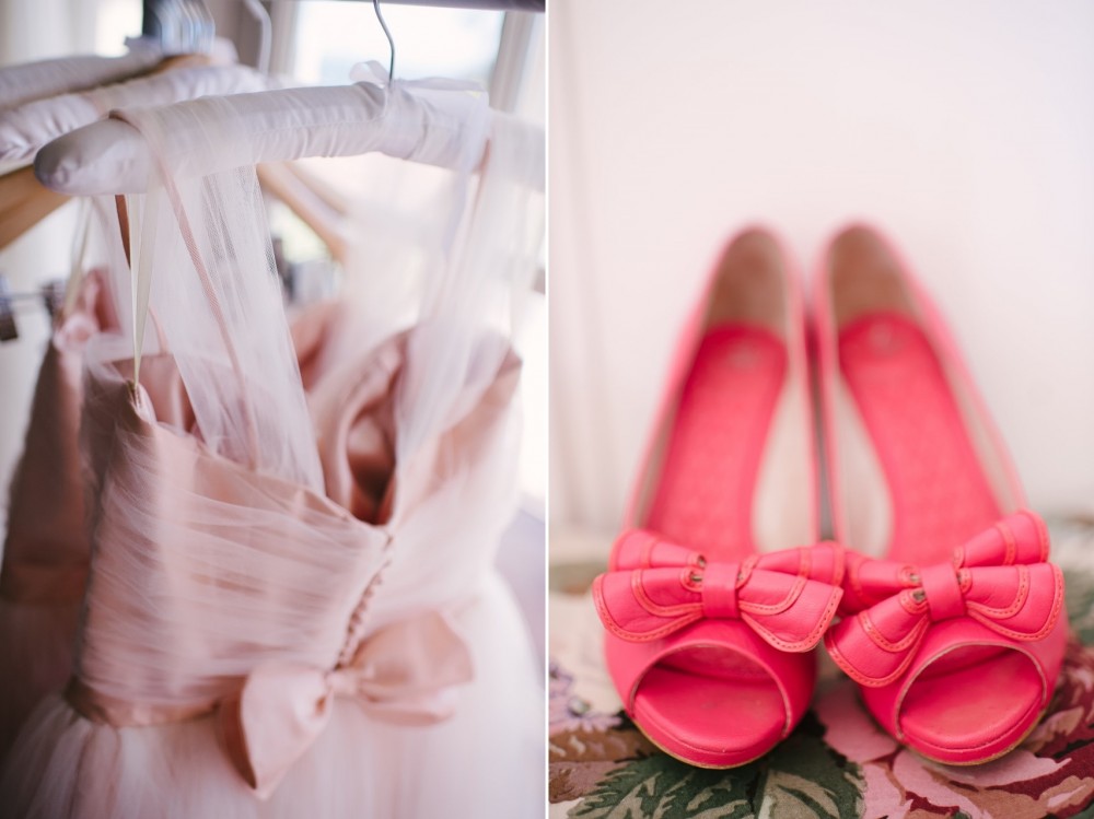 Pink Bridesmaid Dresses & Shoes Photography by Claire Morgan
