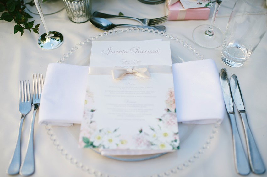 Romantic Wedding Place Setting Photography by Claire Morgan