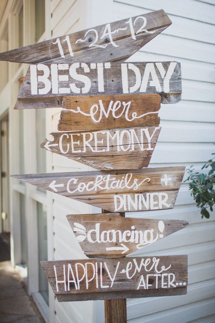Recycled Wood Wedding Signage