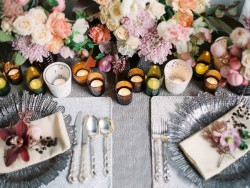 Spring wedding place settings // Photography ~ We Are Origami