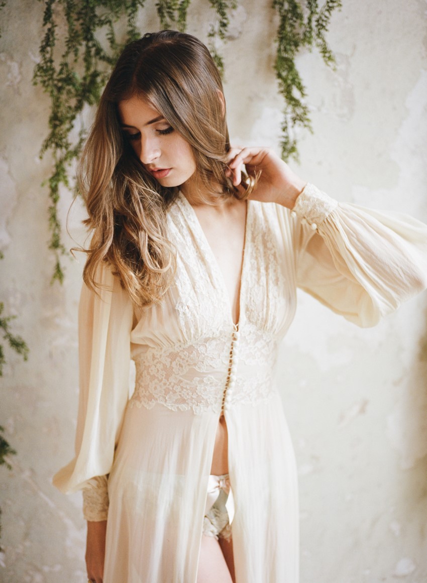 Romantic Vintage Bridal Robe // Photography ~ Archetype Photography