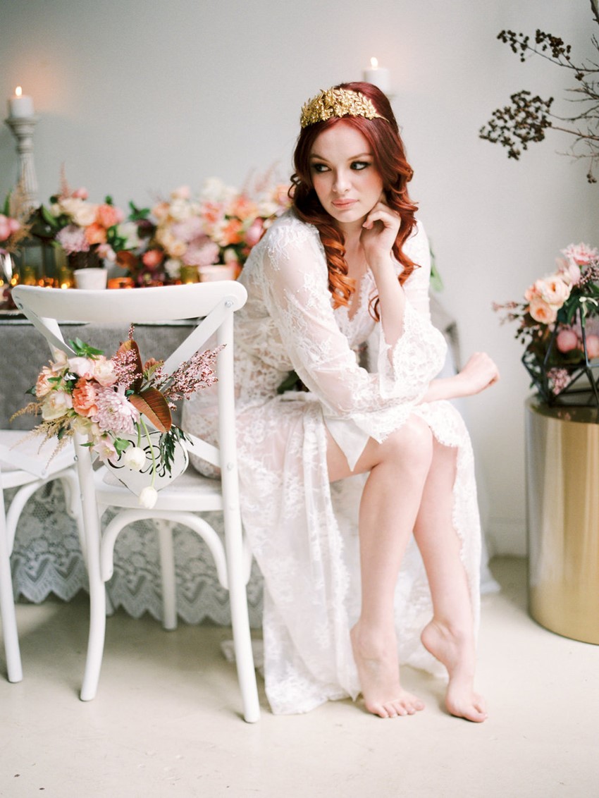 Spring bridal boudoir session // Photography ~ We Are Origami 