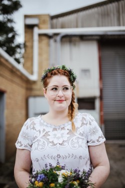 Boho Vintage Bride with a Braided Updo