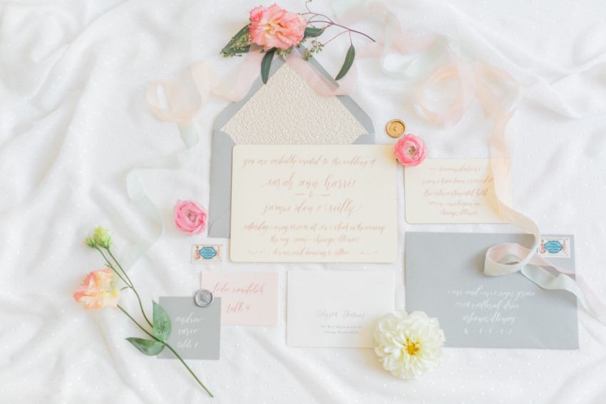Elegant Spring Wedding Stationery // Photography ~ Alexis June Weddings