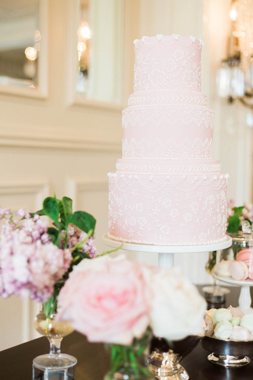 Elegant Pastel Pink Wedding Cake // Photography ~ Kerry Jeanne Photography