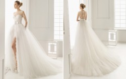 Short Lace Wedding Dress with Overskirt Duero from Rose Clara