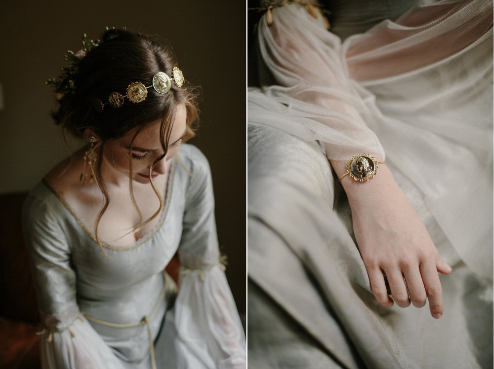 Gold Coin Bridal Accessories from Erica Elizabeth Designs