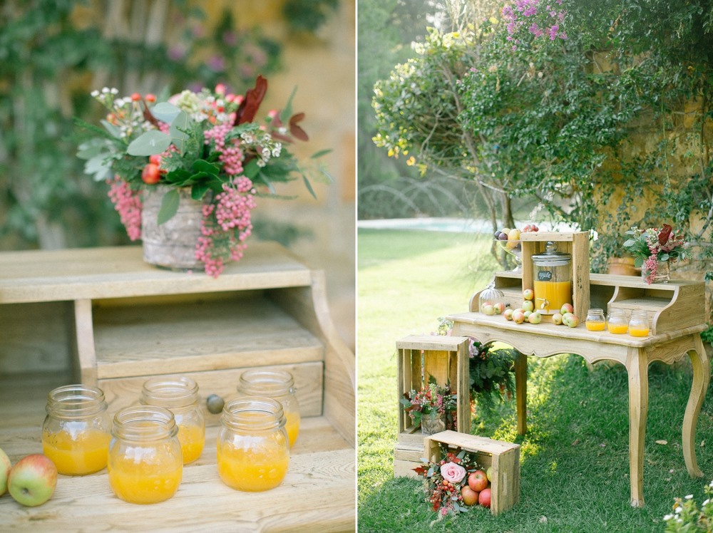 Romantic Vintage Wedding Drinks Table // Photography ~ Anna Roussos Photography