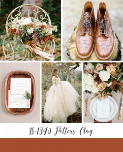 Potters Clay Warm Brown Autumn Wedding Inspiration Board