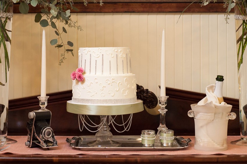 Pink Art Deco Inspired Wedding Cake
