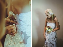 Strapless Lace Wedding Dress // Photography ~ Brown Paper Parcel