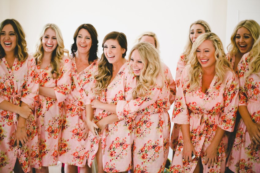 Bridesmaids in Robes // Photography Onelove Photography
