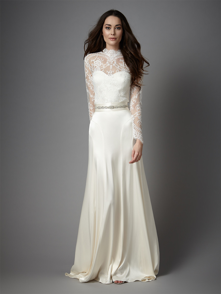 Long Lace Sleeve Wedding Dress from Catherine Deane