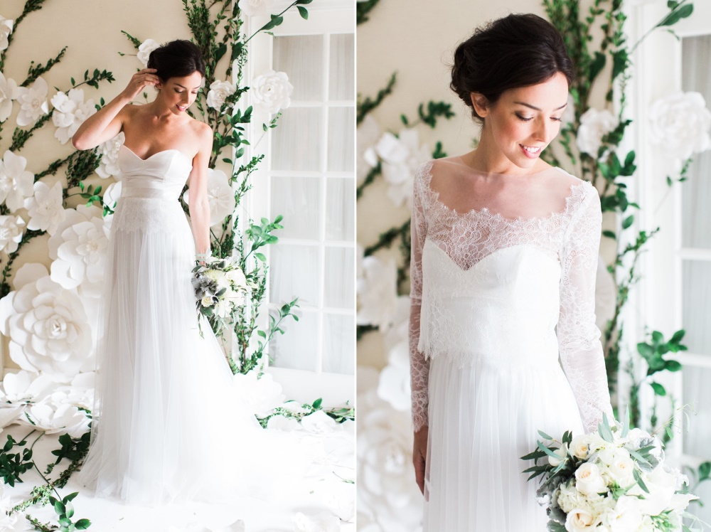 Rose & Delilah's Diana Wedding Dress with Lace Jacket