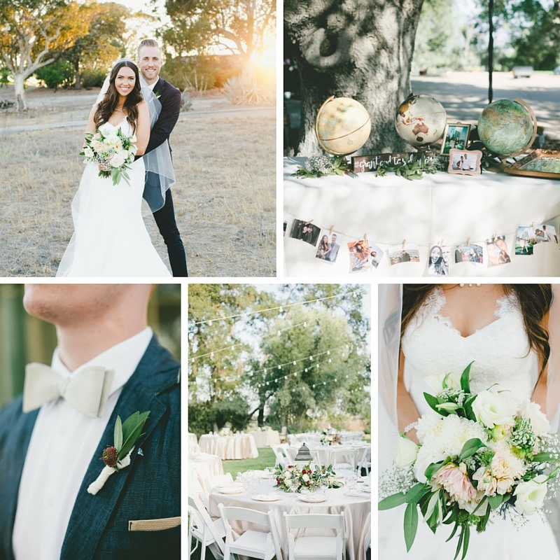 Romantic Outdoor Wedding with a Vintage Travel Themed Reception