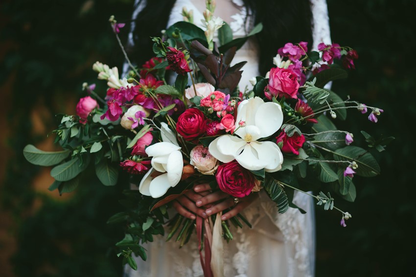Boho Pink Bridal Bouquet // Photography ~ White Images