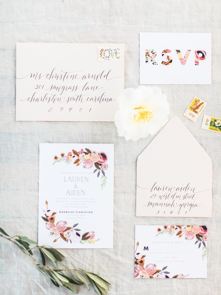 Floral Wedding Stationery // Photography ~ The Happy Bloom