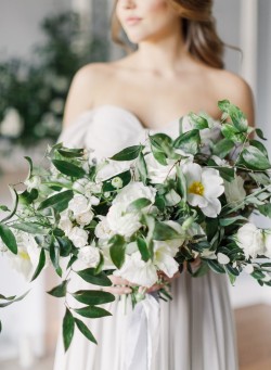 White Modern Vintage Bridal Bouquet // Photography ~ Artiese Studios