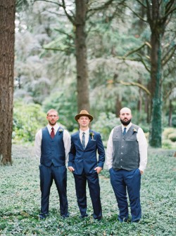 Groom & Groomsmen in Mismatched Blue Suits // Photography ~ Maria Lamb