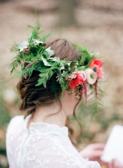 Red Bridal Flower Crown // Photography ~ Kurtz Orpia Photography