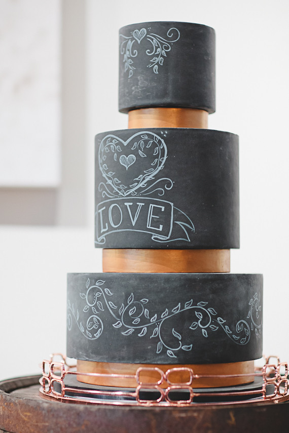 Chalkboard Black Wedding Cake