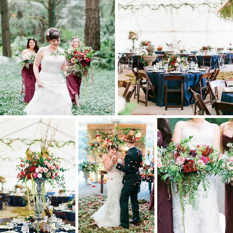 A Romantic Jewel-Toned Wedding with a Magical Outdoor Ceremony