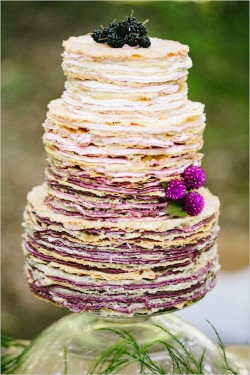 Ombre Crepe Wedding Cake