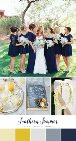 Southern Summer Wedding Colour Palette - Buttercup Yellow & Blue