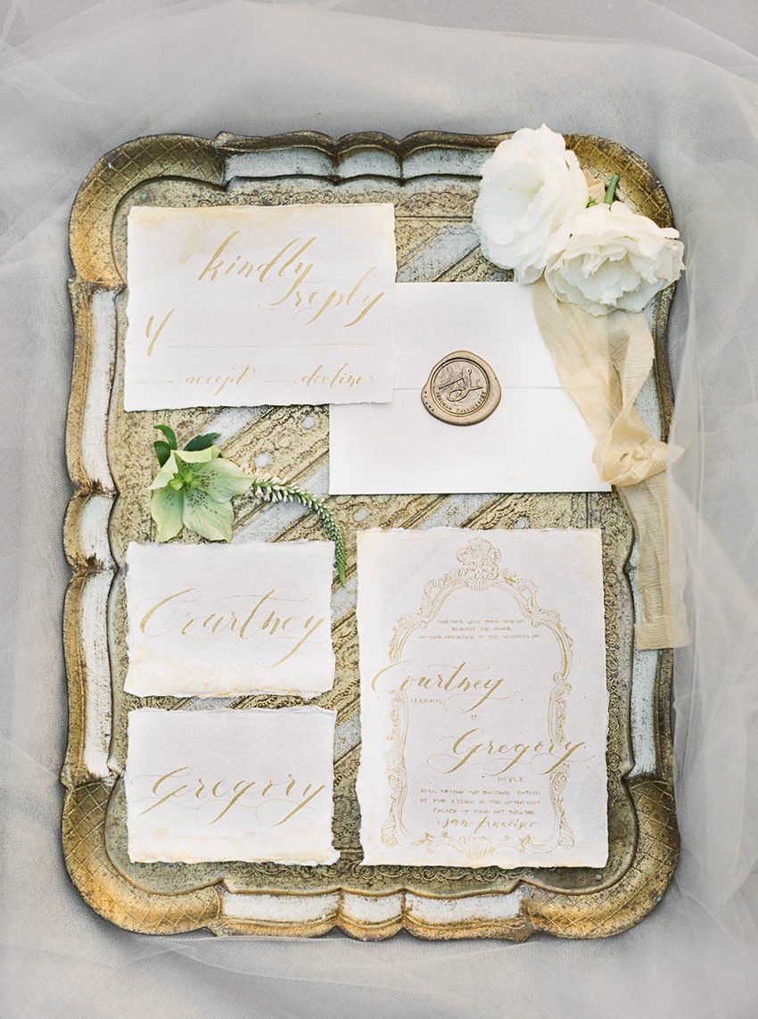Elegant Vintage Wedding Stationery // Photography ~ Lara Lam