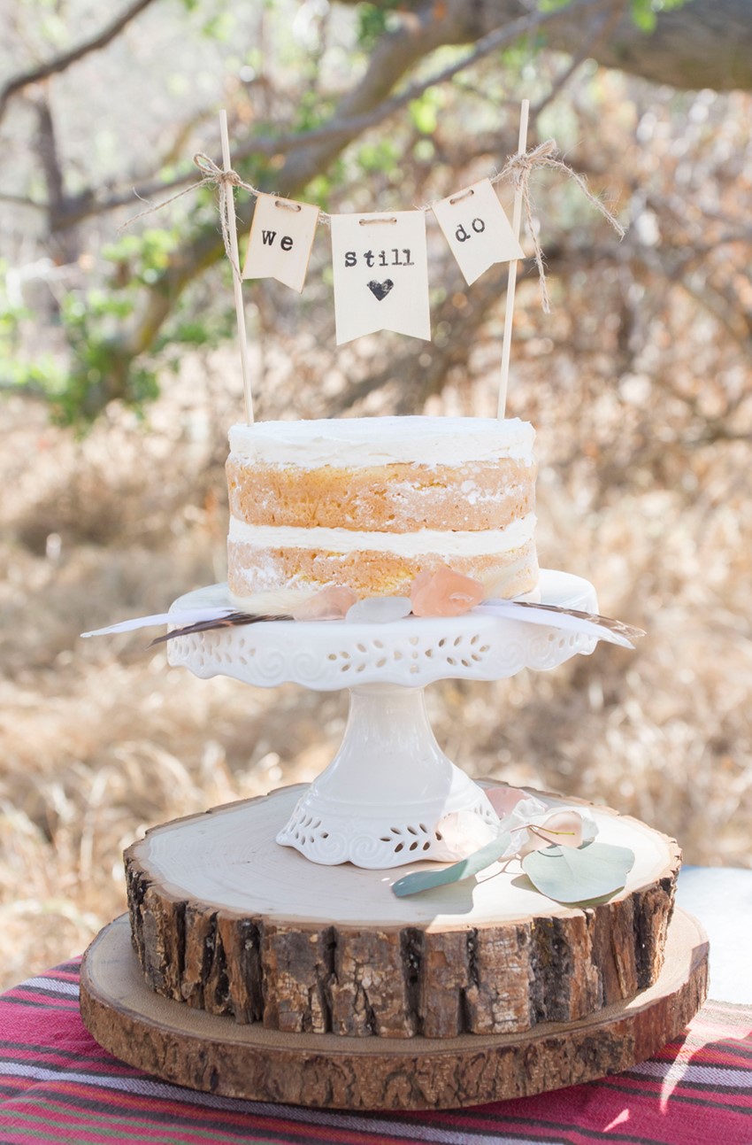 Vintage Boho Wedding Anniversary Cake