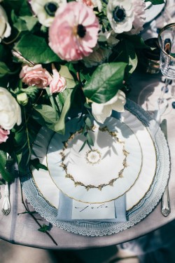 Serenity Blue Wedding Place Setting // Photography ~ Jessica Little Photography
